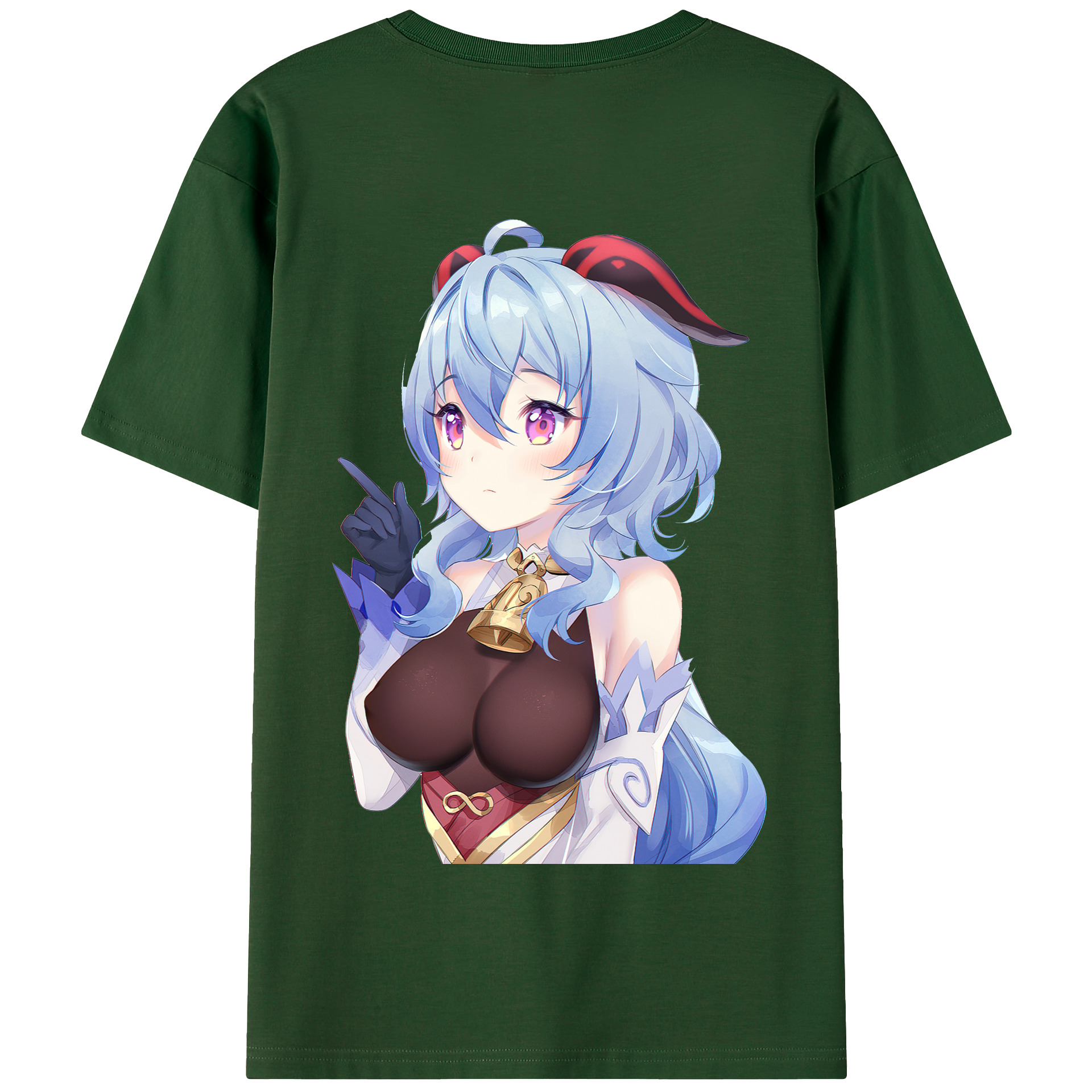 げんし神 甘雨 かんう genshin Ganyu 綿100％半袖Tシャツ（背面プリント）